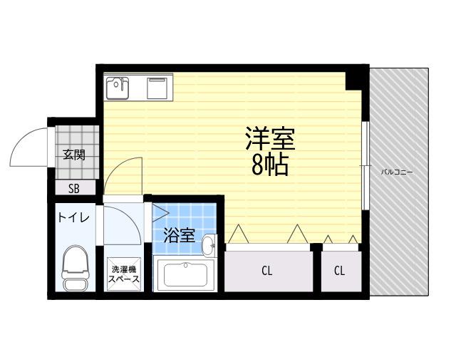 グランツ御影(ワンルーム/3階)の間取り写真