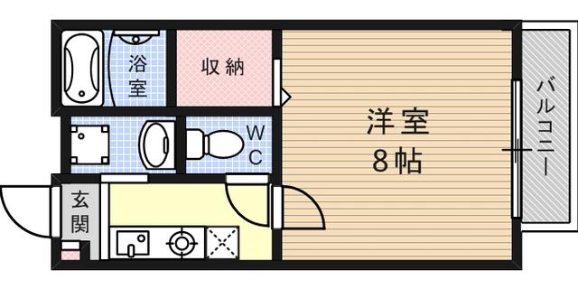 山麓荘(1K/1階)の間取り写真