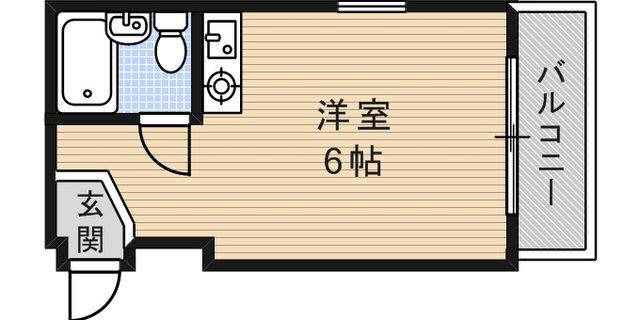 メゾン六甲 南棟(ワンルーム/4階)の間取り写真