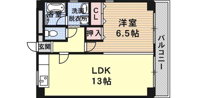 ワコーレ甲南(ワンルーム/6階)の間取り写真