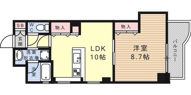 ワコーレエキサイド岡本(1LDK/8階)の間取り写真