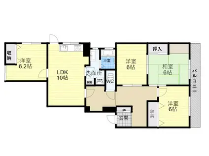 フラッツエムズ(4LDK/2階)の間取り写真