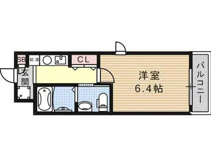 ラディウス森南(1K/2階)の間取り写真