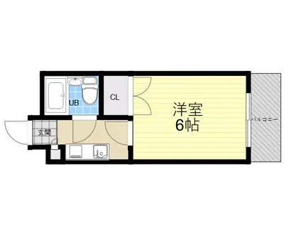 神戸六甲ヒルズ(1K/4階)の間取り写真