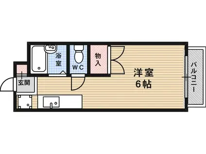 ヴィラ六甲(1K/1階)の間取り写真