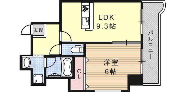 アムール住吉(1LDK/4階)の間取り写真