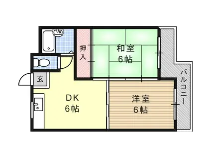 ルミエール大石(2DK/3階)の間取り写真