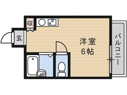 プラーフ岡本(ワンルーム/3階)の間取り写真