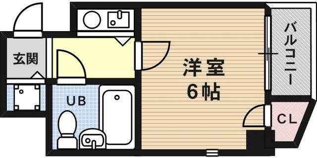 ロマネスク甲南(1K/5階)の間取り写真
