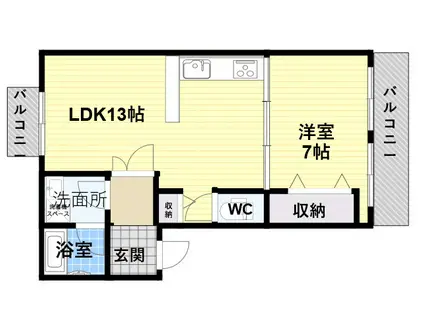 ライオンズマンション本山第5(1LDK/2階)の間取り写真