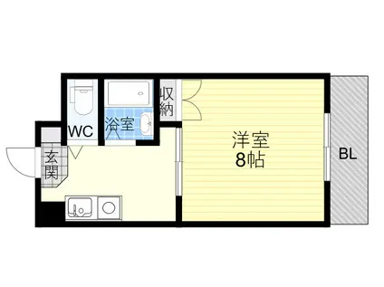 コリーヌ六甲(1K/3階)の間取り写真