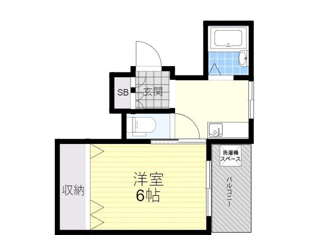 アストレア岸地(1K/2階)の間取り写真