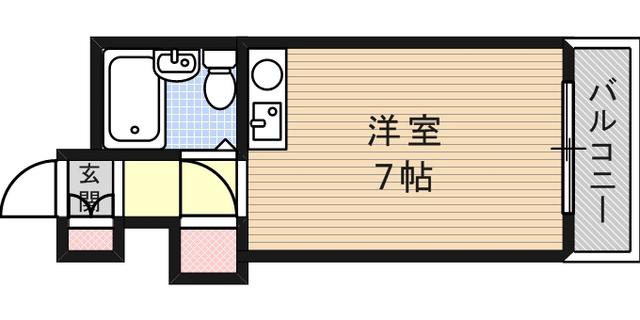 グレイス芦屋(ワンルーム/3階)の間取り写真
