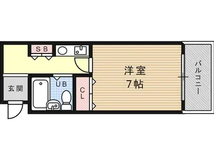 六甲セレスコート(1K/3階)の間取り写真