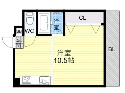 甲南六甲ハイム(ワンルーム/3階)の間取り写真