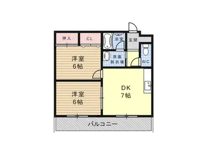 メゾンドソレイユ(2DK/3階)の間取り写真