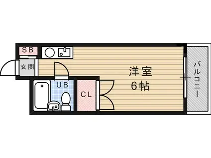 パラッツオ西岡本(ワンルーム/2階)の間取り写真