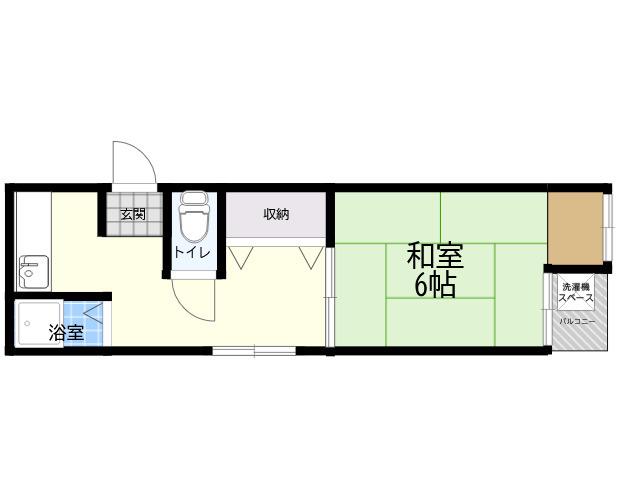 福田マンション(1DK/2階)の間取り写真