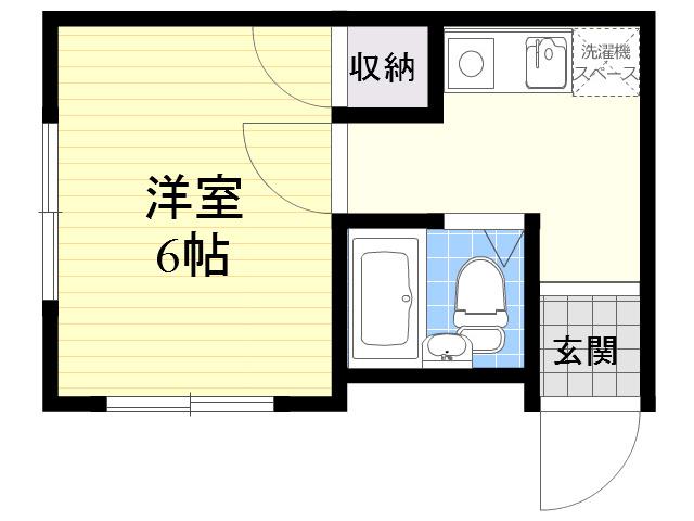 クォート北町(1K/2階)の間取り写真