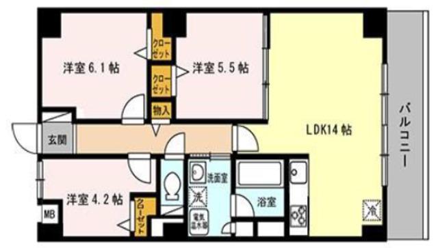 ラフィーネ御影(3LDK/2階)の間取り写真