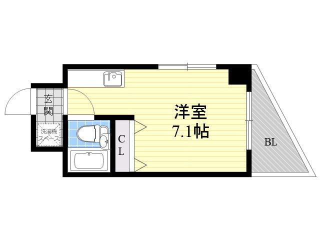 メゾン光陽(ワンルーム/2階)の間取り写真