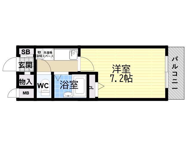 ワコーレ六甲アーベイン(1K/4階)の間取り写真