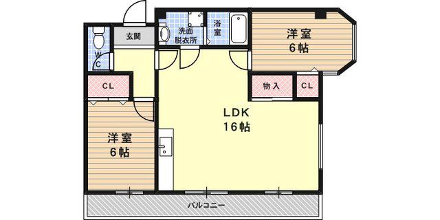 サンパレス21御影山手(2LDK/1階)の間取り写真