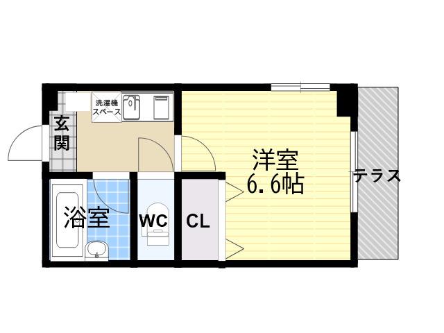 岡本南マンション(1K/1階)の間取り写真