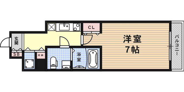KTG RESIDENCE 芦屋西(1K/1階)の間取り写真