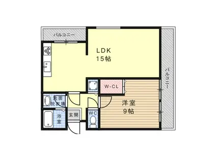 住吉VALORE2(1K/2階)の間取り写真