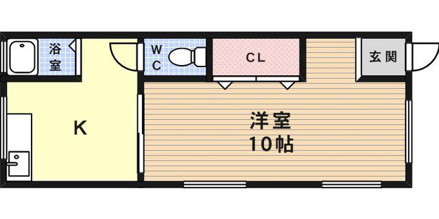 カーサ住吉山手(1DK/2階)の間取り写真