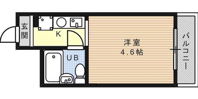 ライフピアモア六甲(ワンルーム/3階)の間取り写真