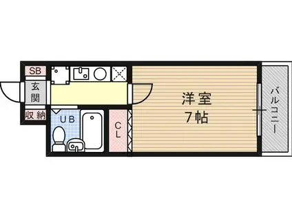 ニューライフ(ワンルーム/3階)の間取り写真