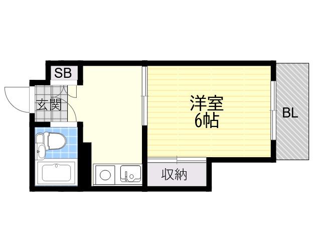 ドルフ西岡本(1K/1階)の間取り写真