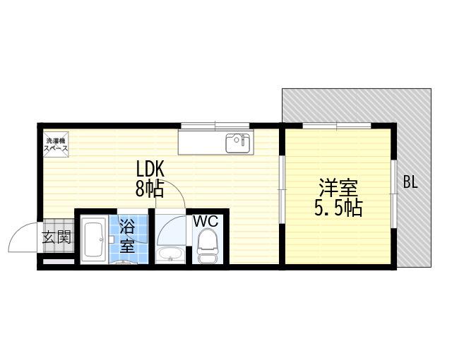 マルタカマンション(1LDK/3階)の間取り写真