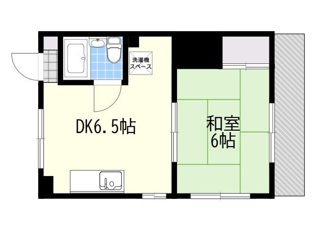 マルタカマンション(1DK/4階)の間取り写真