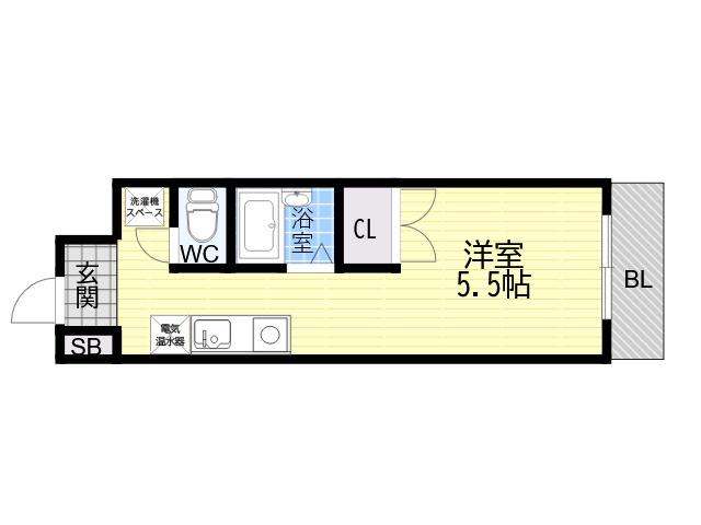 ASHIYA1555(ワンルーム/2階)の間取り写真