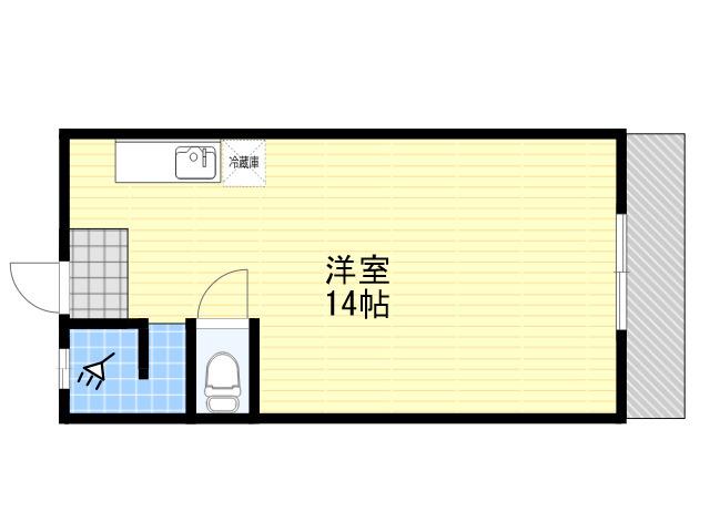 三山マンション(ワンルーム/4階)の間取り写真