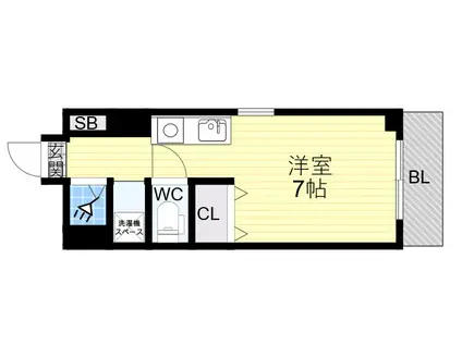 ハローグリーンハイツ岡本(ワンルーム/4階)の間取り写真