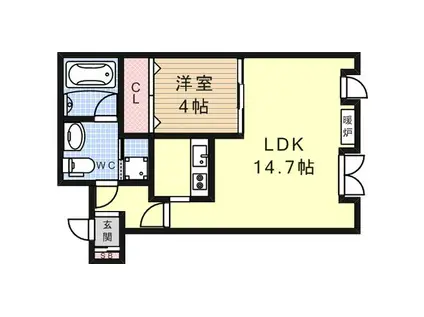 パラシオ御影(1LDK/2階)の間取り写真
