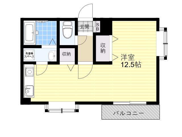 パレス東洋神戸3号館(1K/6階)の間取り写真