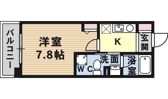 サンコーセントレアーバン(1K/6階)の間取り写真