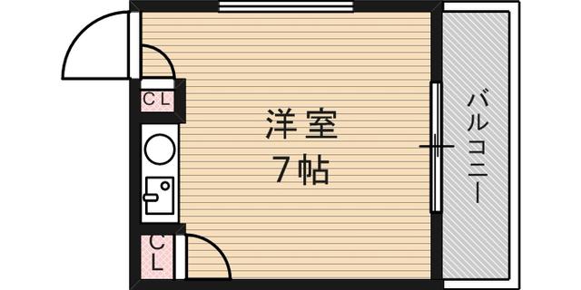 みどりマンション(ワンルーム/3階)の間取り写真