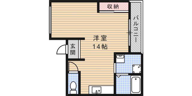 プチシャトーあけぼの(ワンルーム/2階)の間取り写真