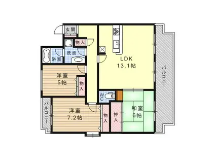 アマビリタアパートメント(3LDK/1階)の間取り写真