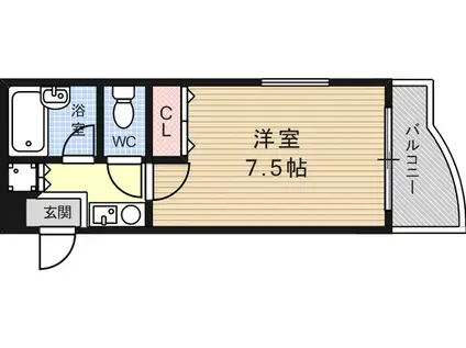 シャトラン弓木弐番館(1K/1階)の間取り写真