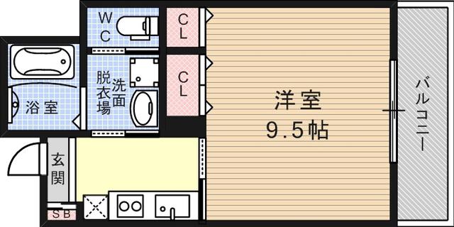 ピッコラ・カーサ友田町(1K/8階)の間取り写真