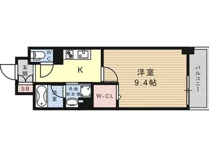 シュロスフォン甲南(1K/4階)の間取り写真