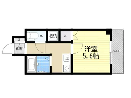 ウエックス(1K/3階)の間取り写真