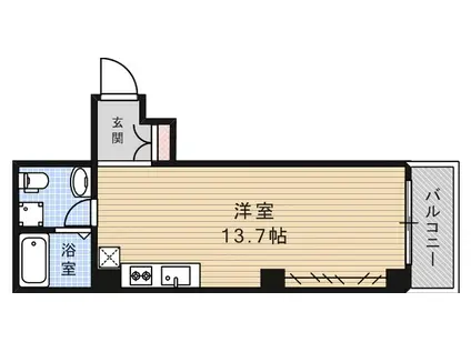 RECIA ROKKO(ワンルーム/2階)の間取り写真